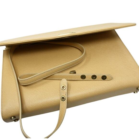 Vintage Gramercy Coach Clutch Purse Leather Made Italy Wheat Dust Bag Style 7000 - Picture 4 of 13